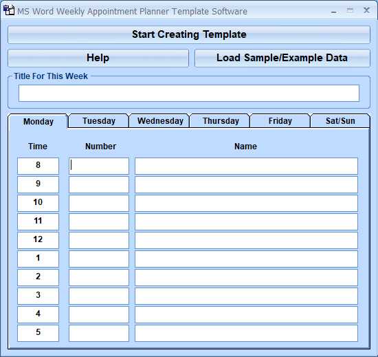 free printable daily appointment calendar template