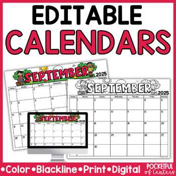 free printable fillable 2025 calendar template