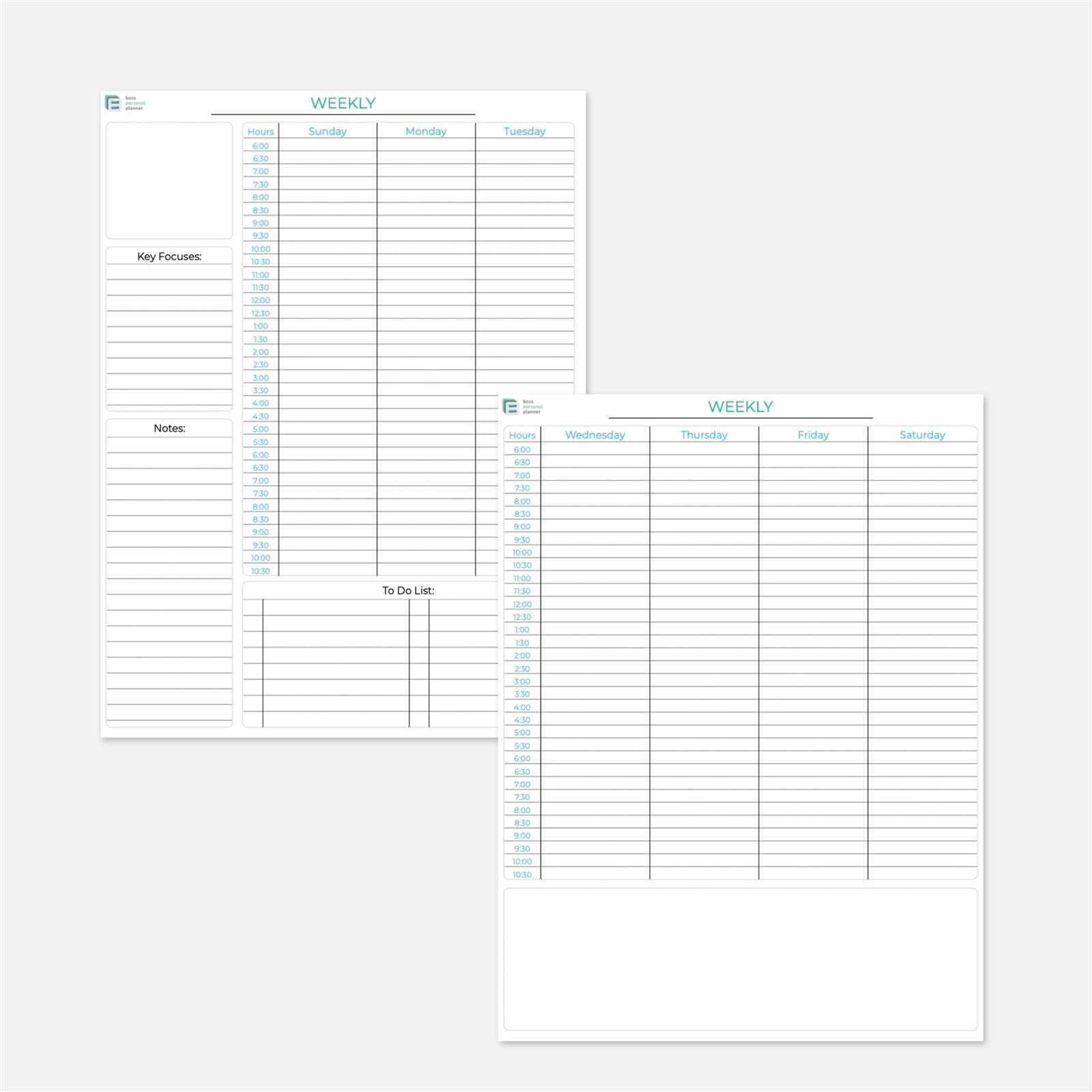 free printable hourly calendar template