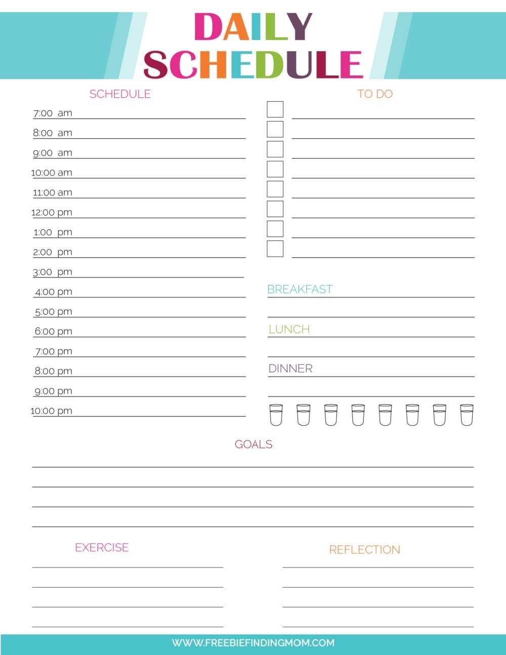 free printable hourly calendar template