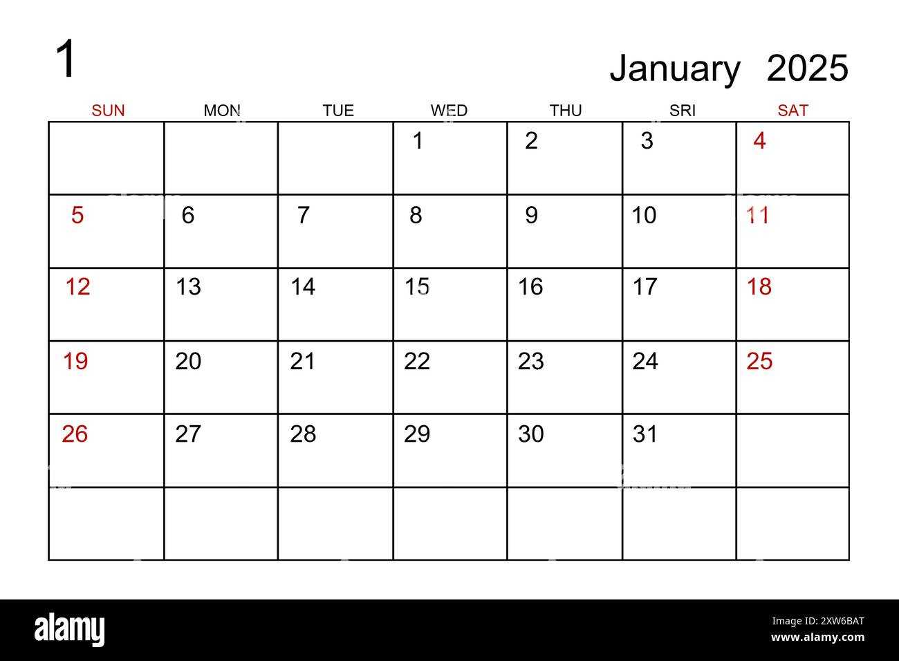 free printable january 2025 calendar template