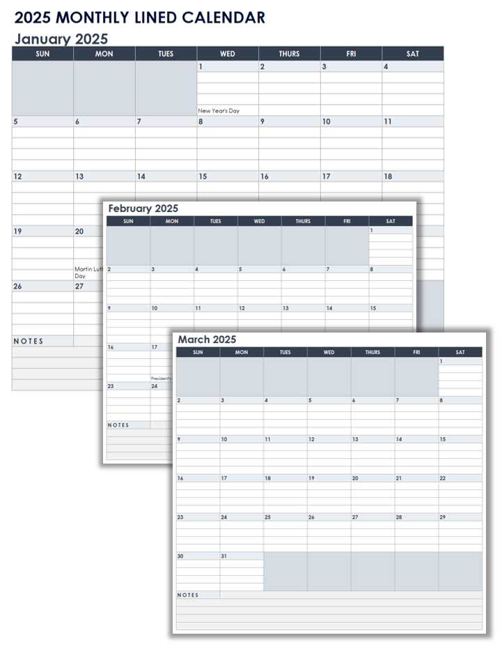 free printable lined monthly calendar templates