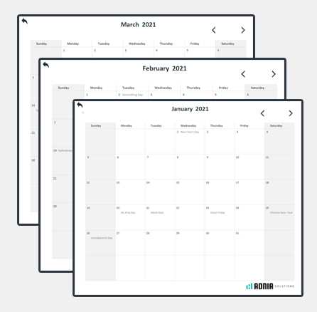 free printable monthly calendar template