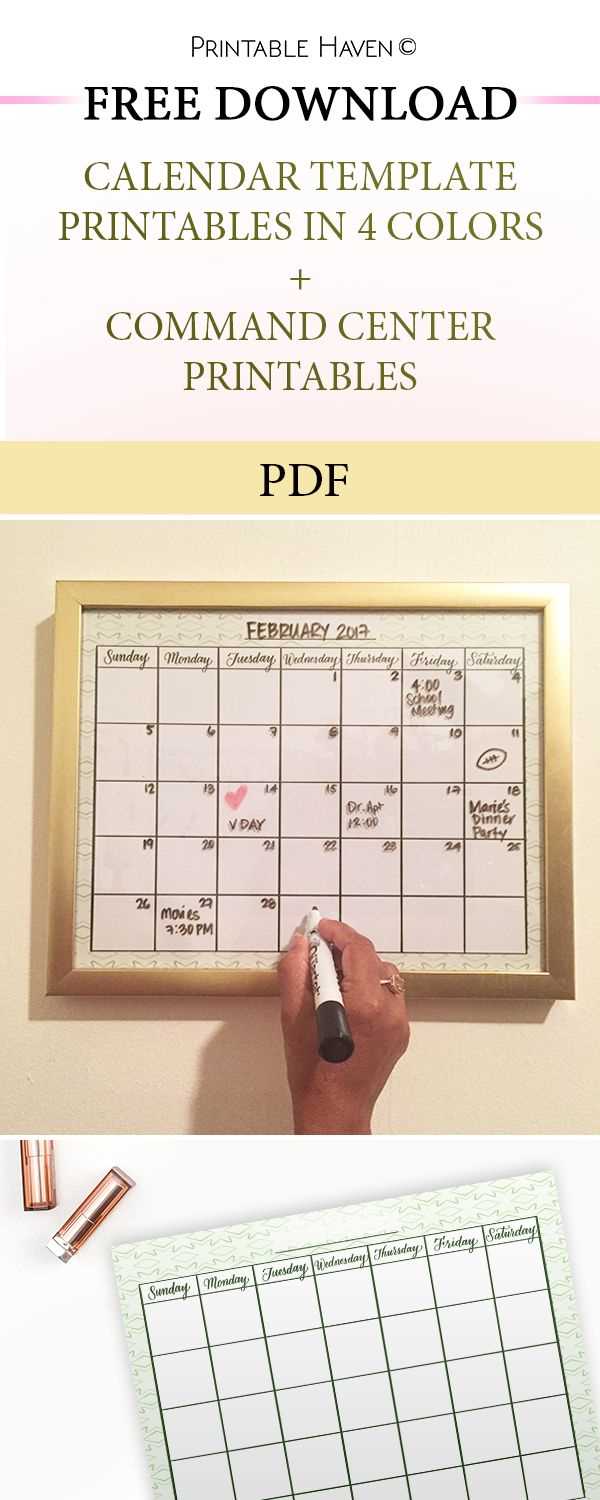 free wall calendar template