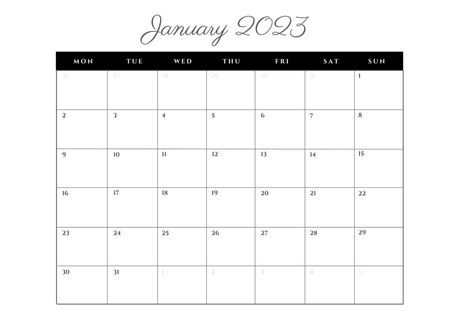 free wall calendar template