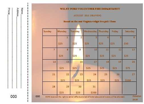 fundraiser editable free calendar raffle template