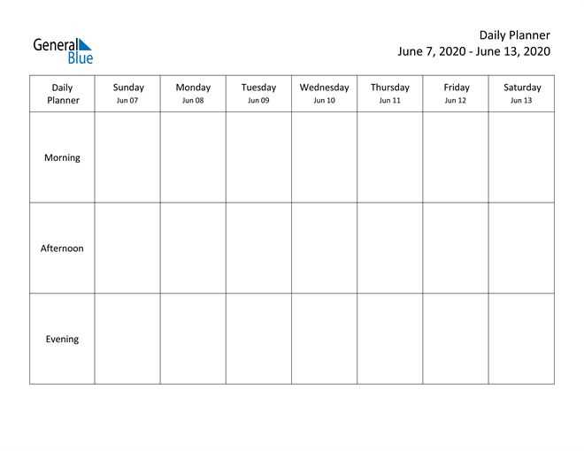 general calendar template