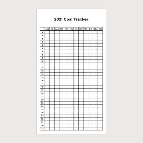 goal tracking calendar template