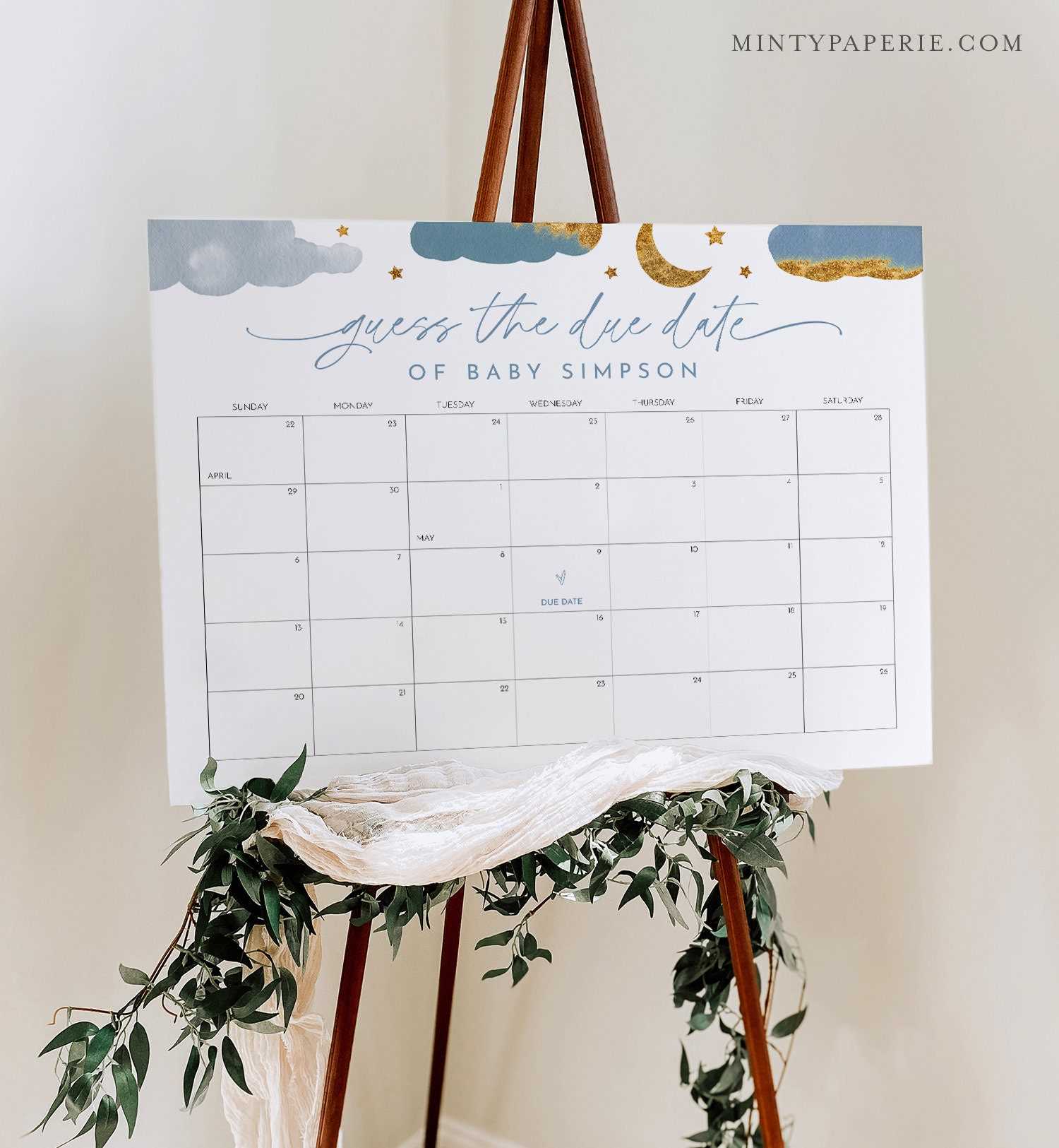 guess the due date calendar template