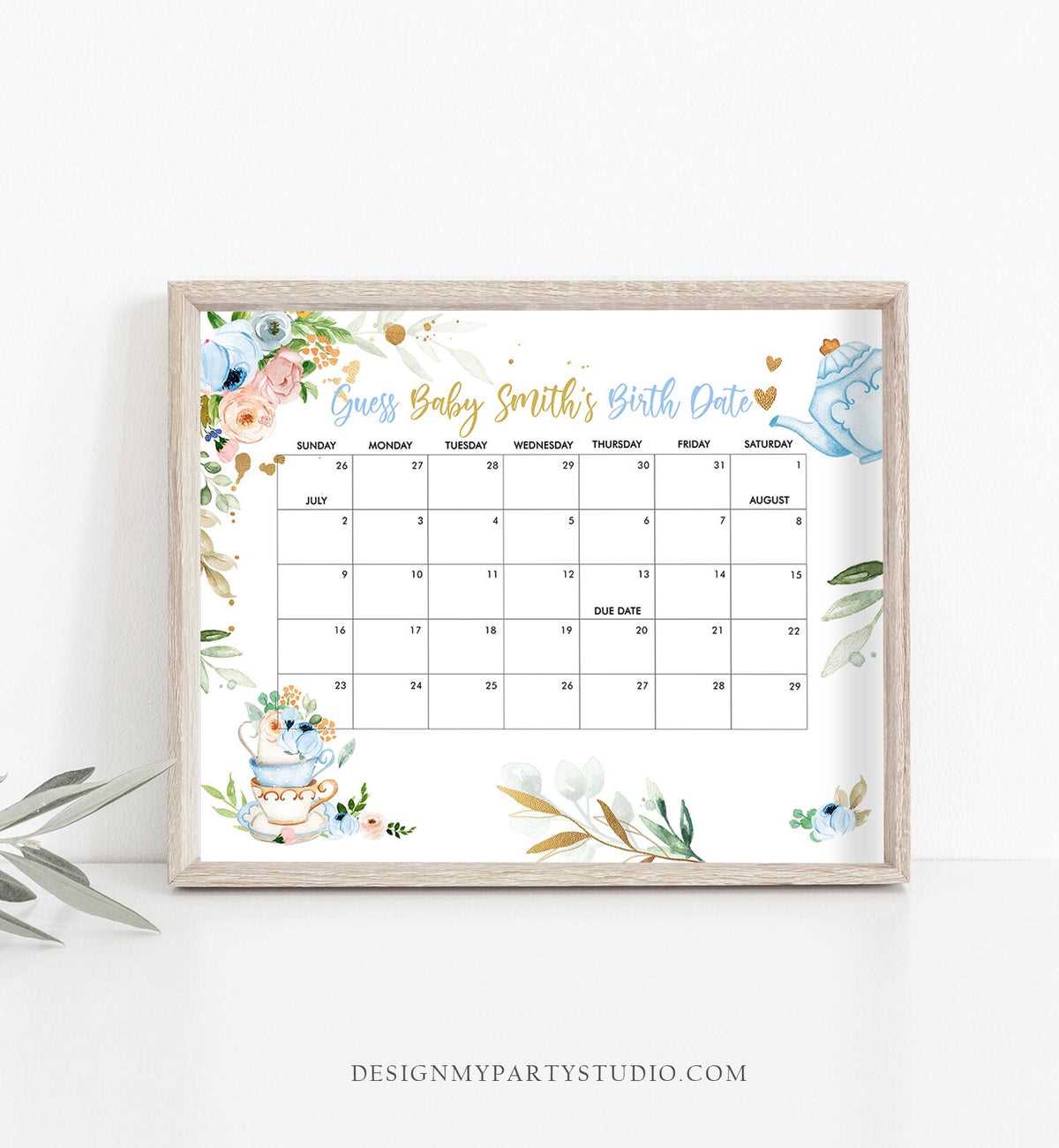 guess the due date calendar template free