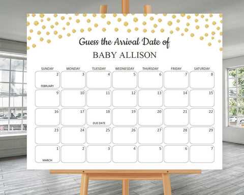 guess the due date calendar template