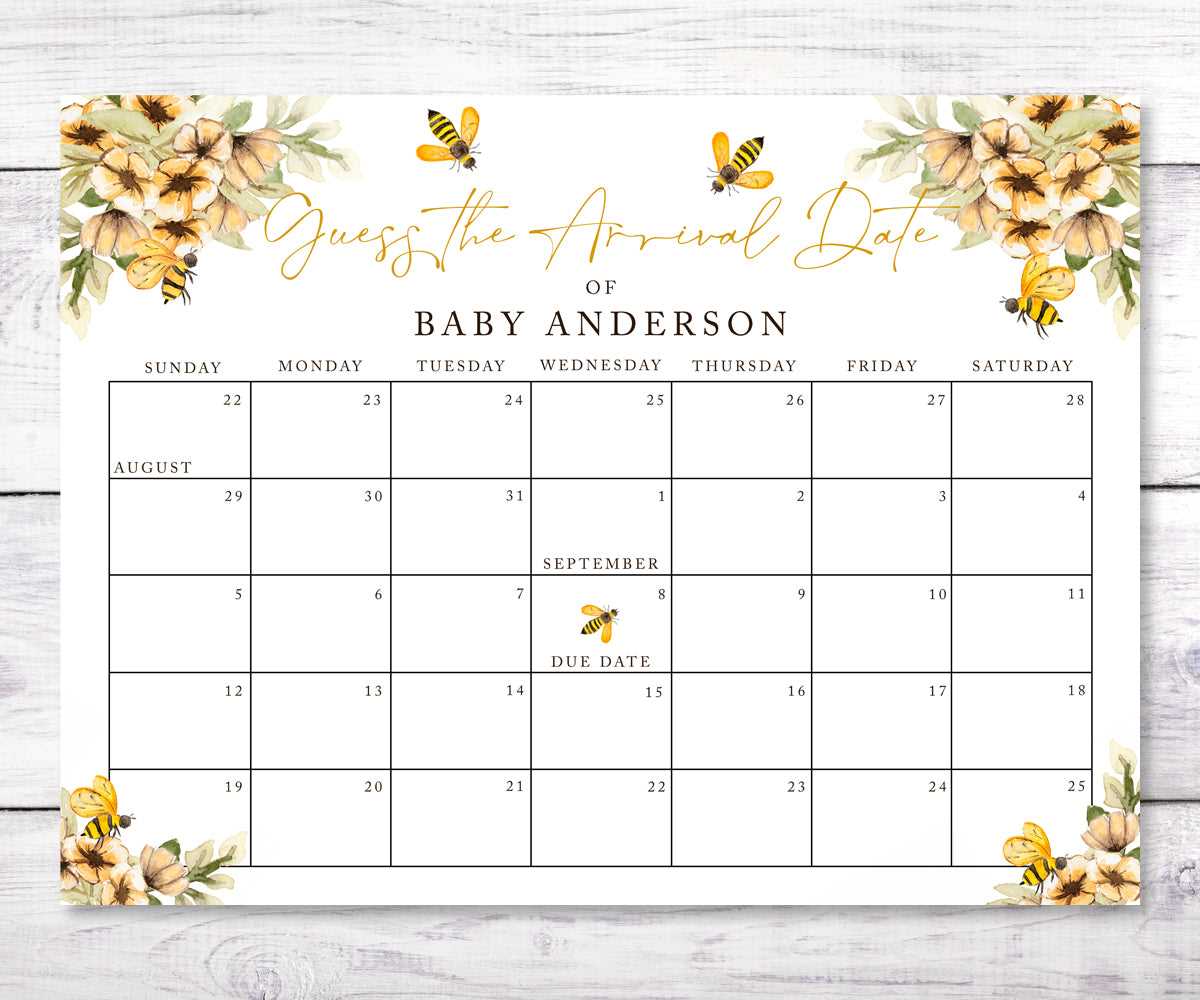 guess the due date calendar template