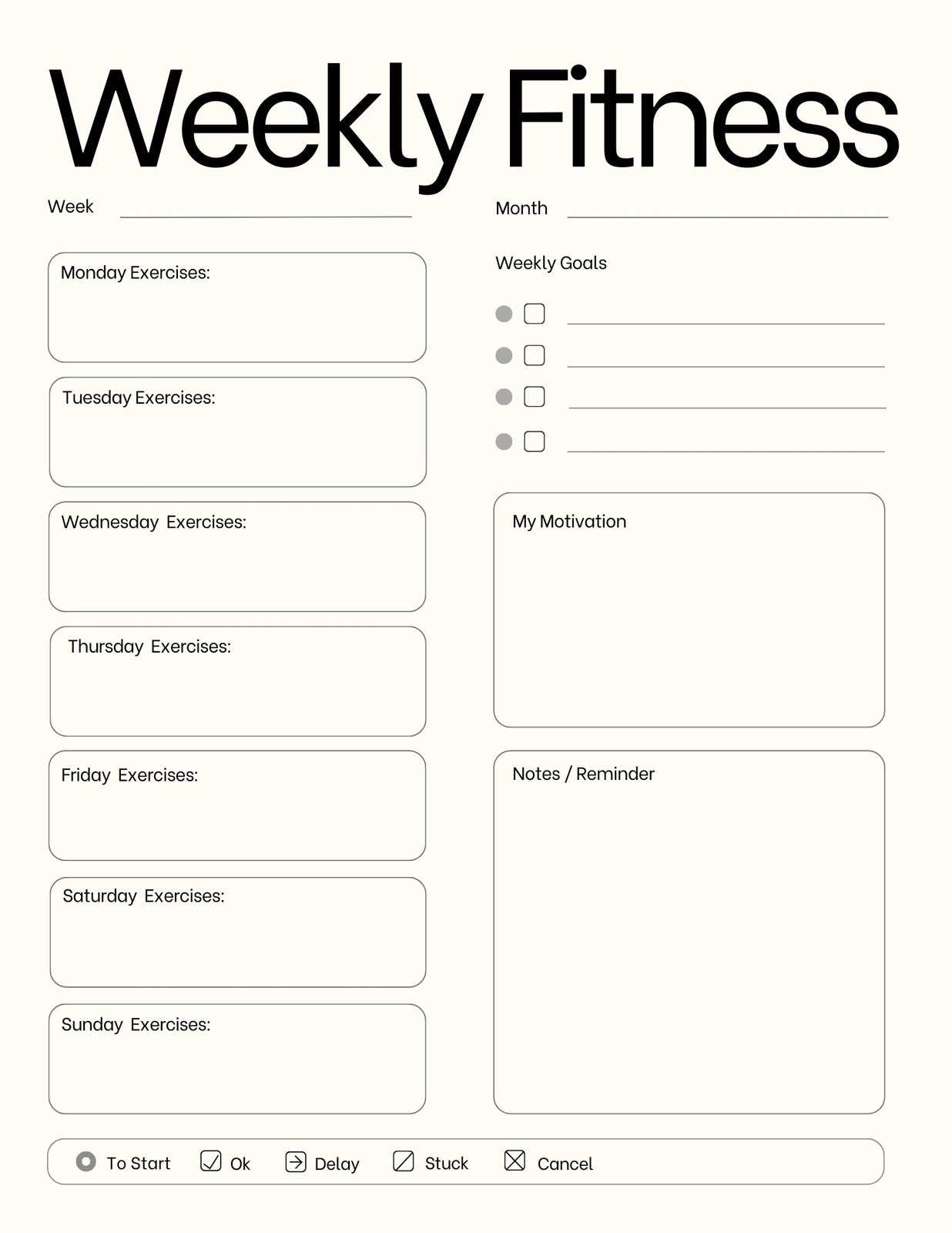 health calendar template