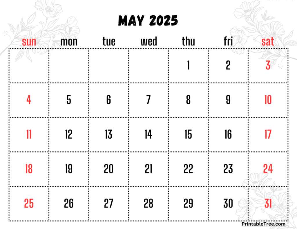 holiday calendar template 2025