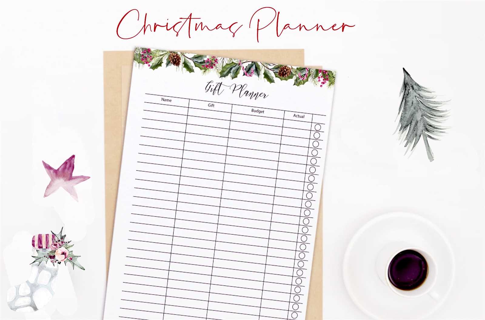 holiday planner calendar template