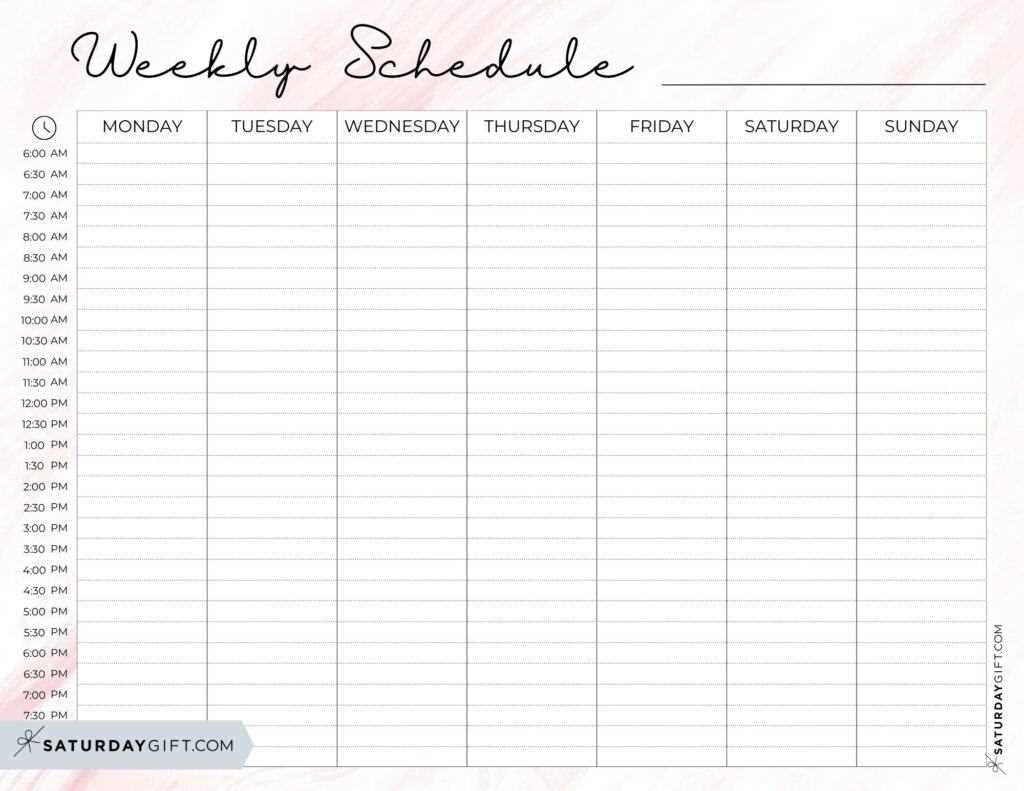 hourly appointment calendar template