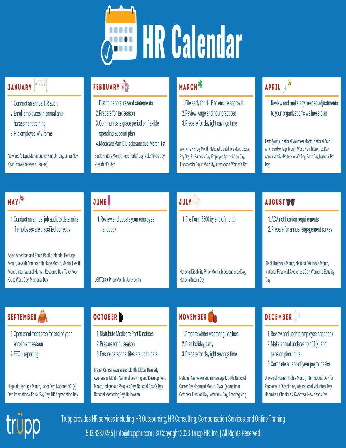 hr calendar of activities template