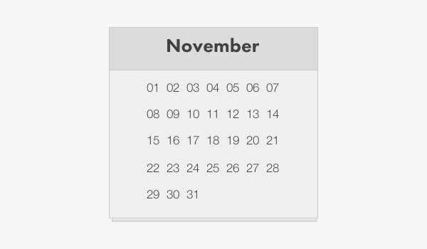 html calendar template code free