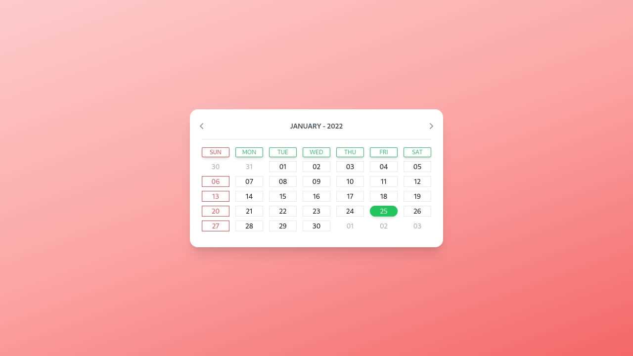 html calendar template code free