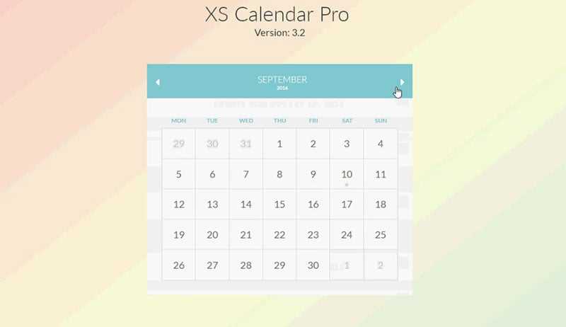 html css calendar template