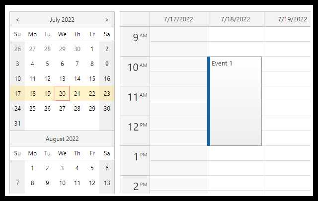 html5 calendar template