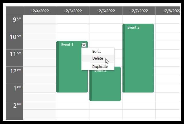 html5 calendar template