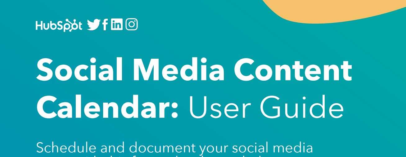 hubspot social media content calendar template