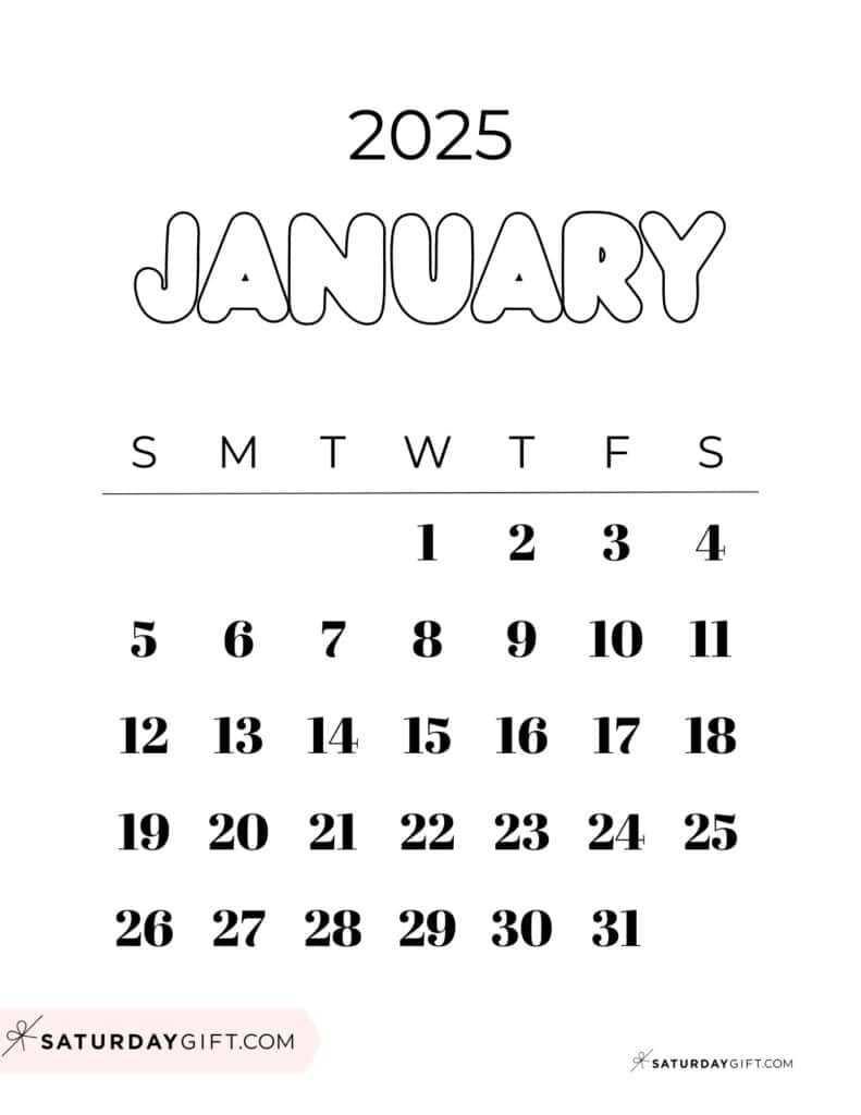 january blank calendar template