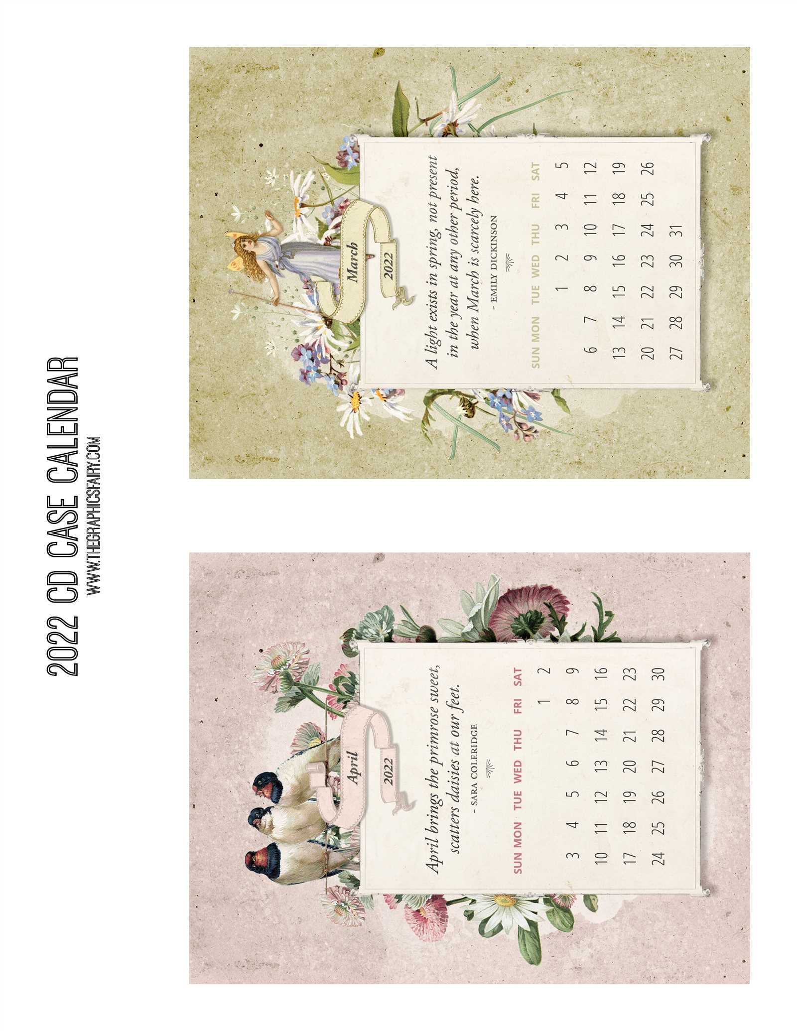 jewel case calendar template