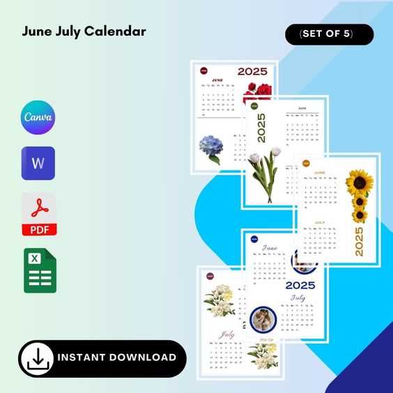 july 2025 template calendar