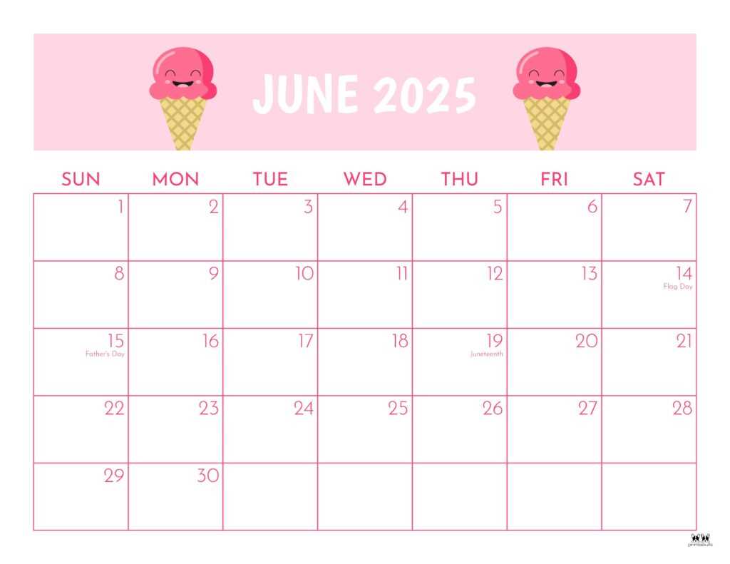 june 2025 free calendar template