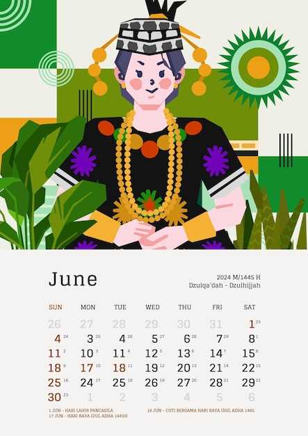 june calendar template editable