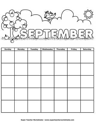 kids calendar template