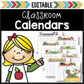 kindergarten calendar template