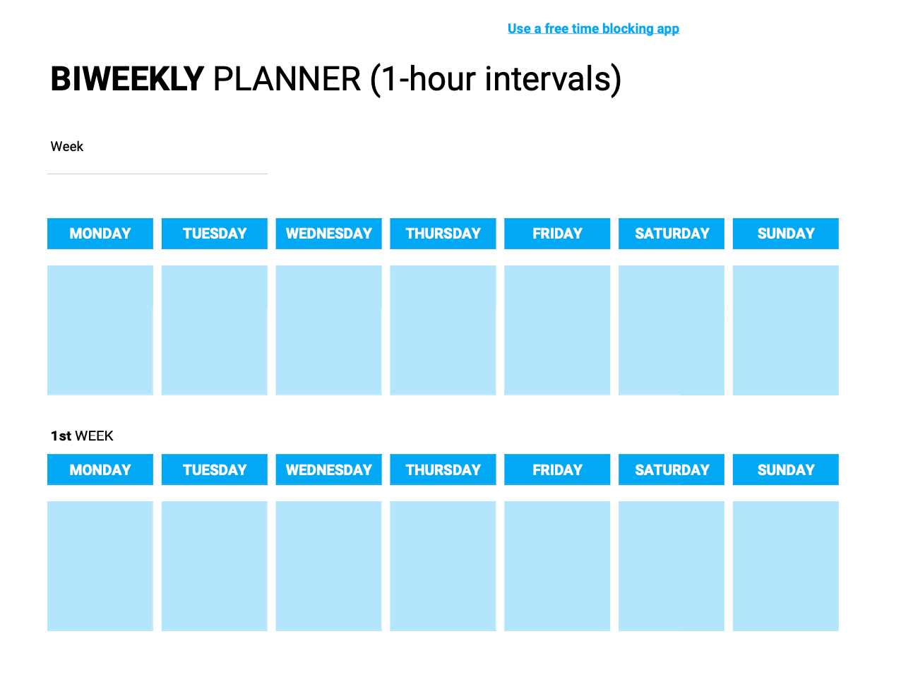 large block calendar template