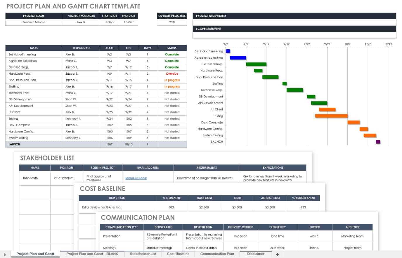 learning calendar template