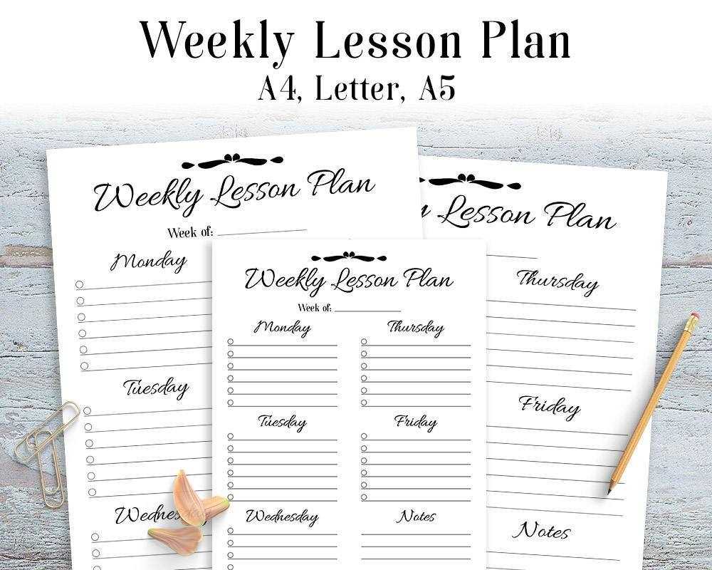 lesson planning calendar template