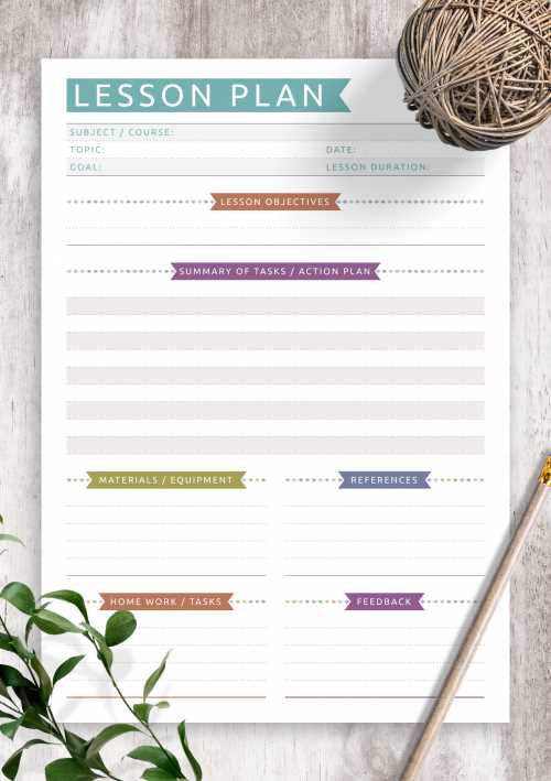 lesson planning calendar template