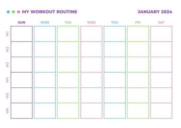 linear calendar template