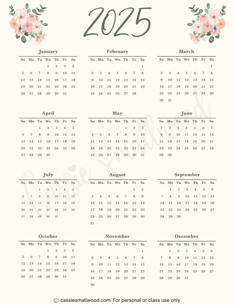 make your own calendar 2025 template free