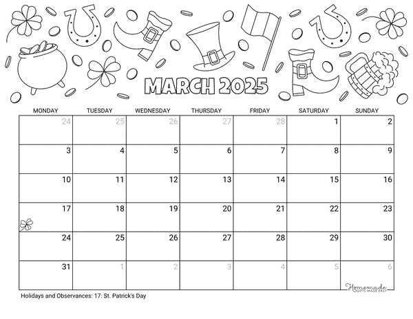 march april calendar template