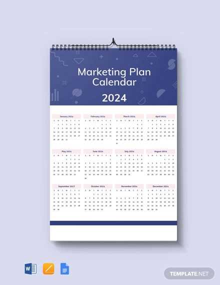 marketing plan calendar template