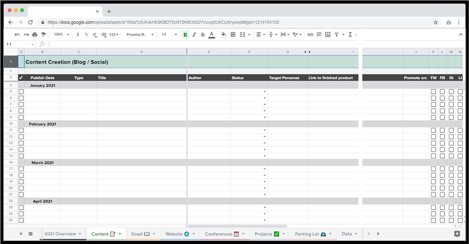 marketing strategy calendar template