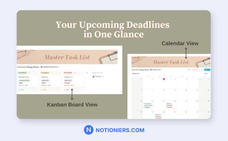 master calendar notion template