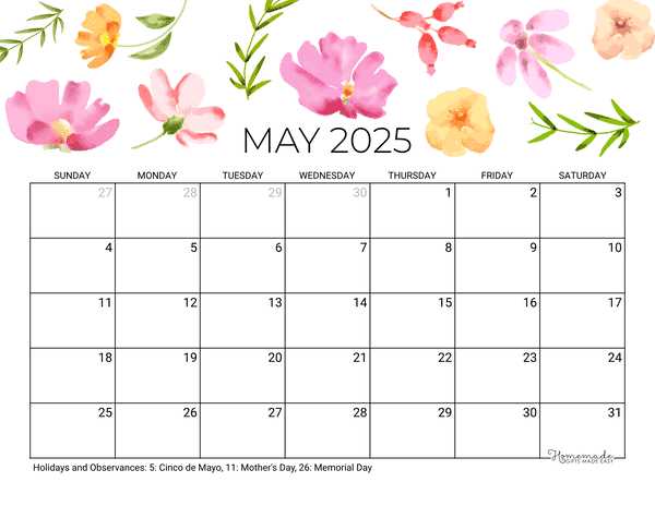 may 2025 blank calendar template