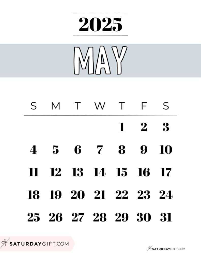 may 2025 blank calendar template