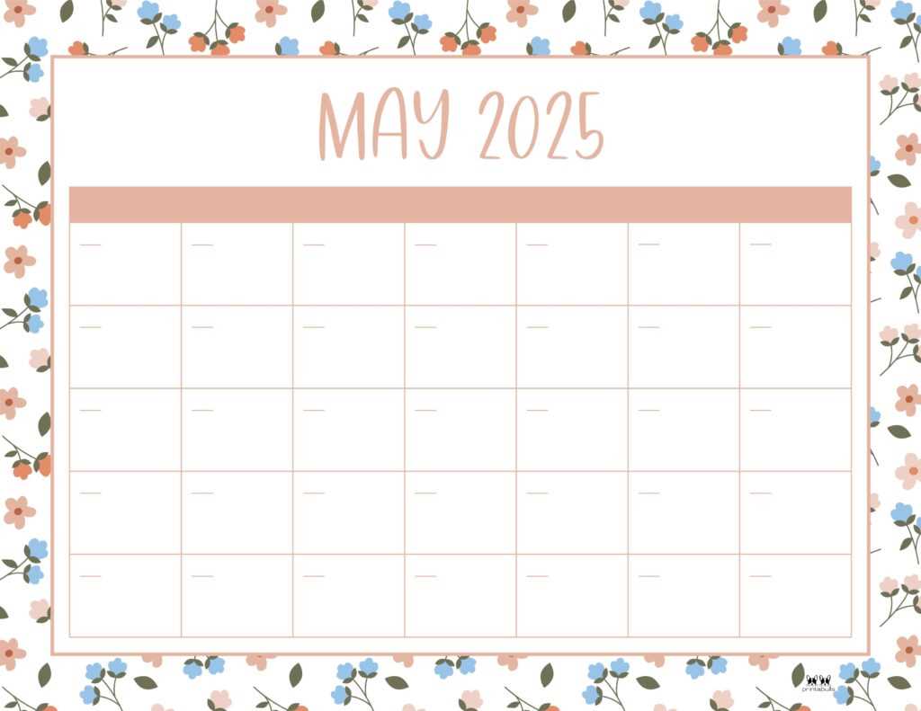 may 2025 blank calendar template