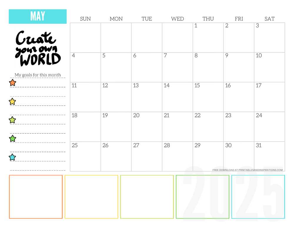 may blank calendar template