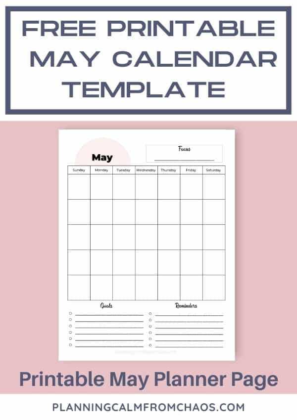 may template calendar