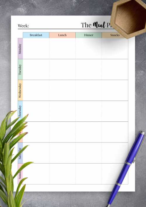 meal calendar template